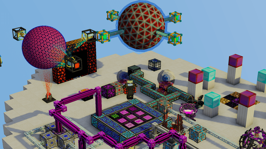 Сервер с модами OneBlock-Mobile №2